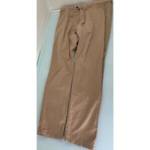 SUITSUPPLY Porto Novo Pants Mens 36x33 Pure Cotton Khaki Chinos Tan Beige